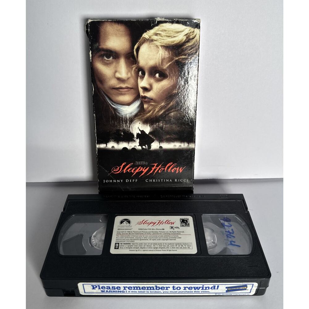 1999 Sleepy Hollow VHS From Blockbuster RARE